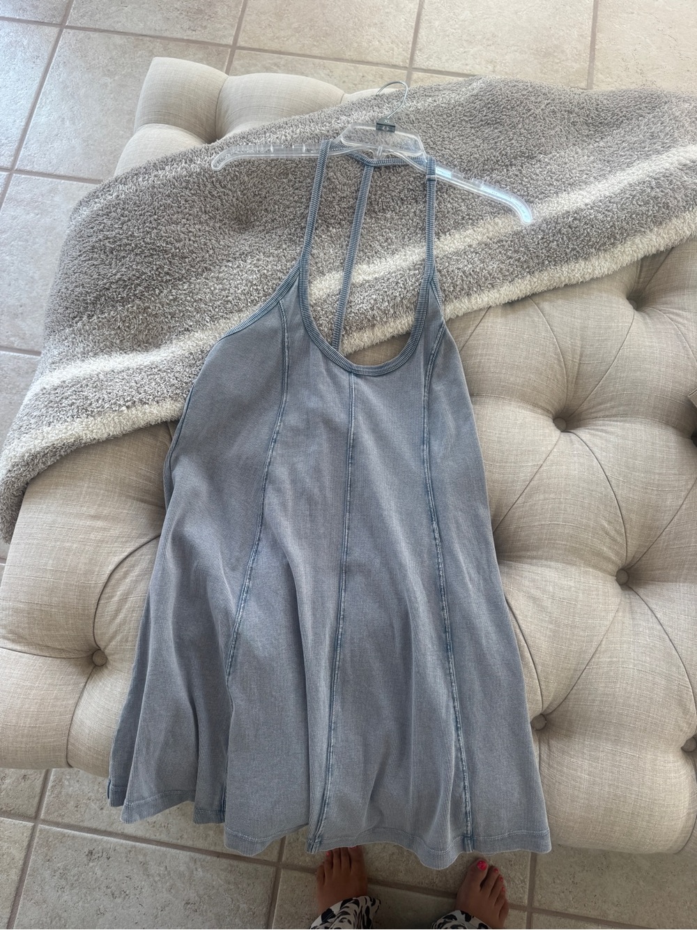 Urban Outfitters Light Gray Sleeveless Mini Dress